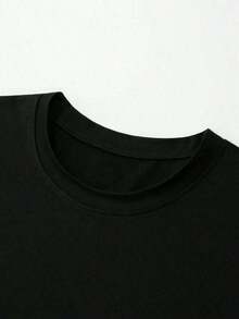 Men's Short-Sleeved Crew Neck T-Shirt For Summer, 100% Cotton, Lightweight Design With Adventure Print, Easy Gear For Outdoor Walking In Summer. Unisex Loose-Fitting Cotton Short-Sleeved Crew Neck T-Shirt With Urban Vintage Style - 黑色 - 查看 4