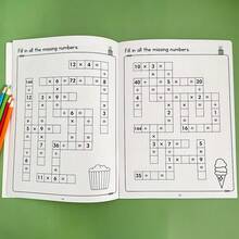 Lachilly Juegos cerebrales - Crucigramas con respuestas, hoja de actividades libro de ejercicios de matemáticas para niños inteligentes, adolescentes y niños - Práctica de multiplicación y división, libro de ejercicios educativo, juego de matemáticas, libro de pensamiento para niños - Multicolor - Ver 11