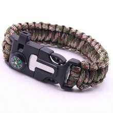 Outdoor Multi-Function Paracord Survival Bracelet Men Women Camping Adventure Emergency Rescue Survival Rope Bracelet - 綠色 - 查看 4