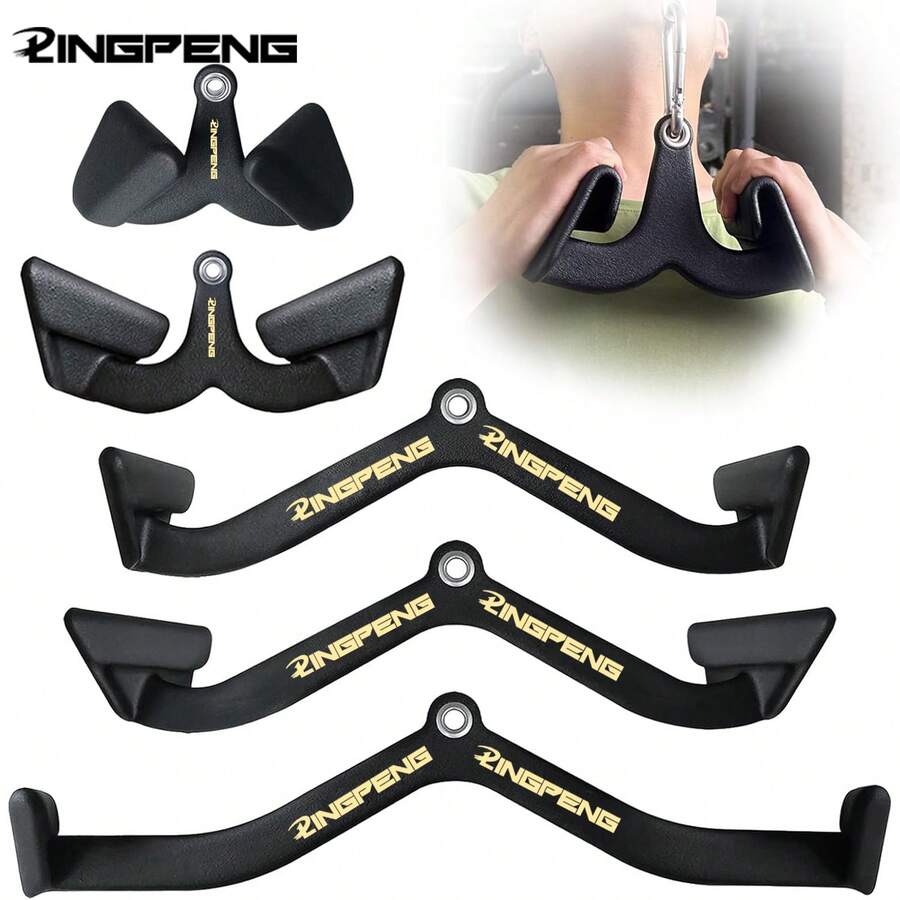 LINGPENG Back Pull Handle, Lat Pulldown, Cable Machine Rowing Attachment, Gym Equipment Set, PVC Dipped Back Training Handle
