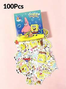 SpongeBob SquarePants 63/100pcs Cartoon Stickers, Cute Waterproof Vinyl Stickers, Removable Self-Adhesive Stickers, Suitable For Decorating Laptops, Water Bottles, Phone Cases, Diaries, Notebooks And DIY Crafts, Great For Fans, Kids And Students, Perfect For Personalizing Daily Items - Sticker - View 11