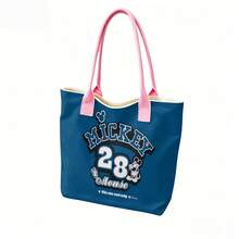Túi tote Disney Mickey Mouse, túi đeo vai bằng vải canvas dung tích lớn, túi xách tay thông thường dùng cho công sở, trường học, mua sắm, du lịch, sử dụng hàng ngày và trang trí nhà cửa. - trắng - Xem 3