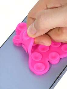 Soporte de teléfono con forma de mariposa de silicona, soporte autoadhesivo antideslizante de doble cara para selfies/videos, soporte de teléfono reutilizable adecuado para Apple/Android - Multicolor - Ver 4