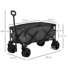 Folding Handcart, 360° Garden Cart With Telescopic Handle, Adjustable Handle Height Up To 20 Kg, For Outings & Garden - A - View 2