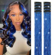 2/4/8pcs 20-Inch Glitter Hair Clips, Hair Pins, Hair Ties Set, Party Festival Fairy Hair Accessories For Women - Multicolor - View 15