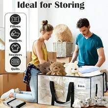 10 túi đựng đồ khóa kéo trong suốt dung tích lớn, hộp đựng vải di động chống nước & chống ẩm, túi hữu cơ gấp gọn, phù hợp cho quần áo, chăn ga, đồ chơi, gối, chăn, chăn bông, túi đựng đồ du lịch, lưu trữ và sắp xếp theo mùa, quà tặng lễ hội, phòng ngủ, vật phẩm hữu cơ, lưu trữ tại nhà, áo thun trắng nữ, đồ lót đen nữ, quần áo mùa đông nữ, váy - màu đen - Xem 5