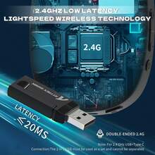 L90 超轻 RGB 无线游戏耳机，带插入式麦克风，支持蓝牙 5.3 和 2.4G 无线/有线连接，7.1 环绕立体声，适用于 Xbox One 系列、PS4、PS5 和 PC。 - 查看 4