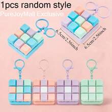 Llavero de teclado mecánico mini, accesorio de escritura portátil, perfecto para viajes y uso de oficina. Este llavero (equipado con teclas de colores y cadena - 9 cuadrículas - Ver 2