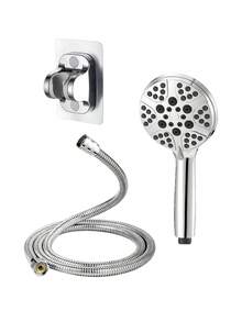 Bộ vòi sen cầm tay áp lực cao với 8 chế độ phun, ngay cả ở lưu lượng nước thấp, kèm ống dẫn và giá đỡ không cần khoan, lý tưởng cho việc tắm rửa hàng ngày và tắm cho thú cưng. - Xem 10