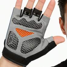 1 đôi găng tay thể thao hở ngón unisex, mặt sau bằng lưới thoáng khí, lòng bàn tay dày dặn có đệm chống trượt hình tổ ong, dây đeo cổ tay có thể điều chỉnh để vừa vặn chắc chắn, thiết kế hở ngón giúp tăng sự khéo léo, thích hợp cho đạp xe, tập gym, lái xe, câu cá và các hoạt động thể thao hàng ngày. - Nhiều màu - Xem 4
