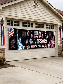 250周年纪念横幅，1776-2026爱国主题庭院横幅，7月4日独立日装饰，大型户外横幅，印有自由女神像和美国国旗，爱国主题派对装饰，适用于户外、室内、庭院、花园、门廊、栅栏、露台 - 定-日自由女神橫幅 - 查看 8