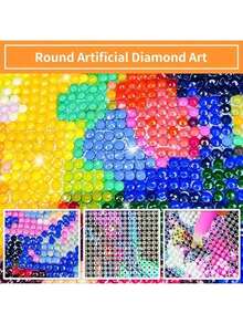 21.65x27.56in Group Activity Diamond Painting Kits - Premium DIY Art Craft Kits For Weekend Parties, Family Leisure Time, Team Interactive Activities, And Community Social Events, Crafting Beautiful Art And Precious Memories - viên kim cương tròn - Xem 7