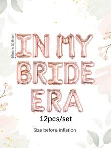 12件套婚礼主题气球套装，包含16英寸多色“In My Bride Era”气球横幅，适用于婚礼派对装饰、新娘送礼会、订婚派对装饰、婚礼主题派对用品。 - 彩色 - 查看 14