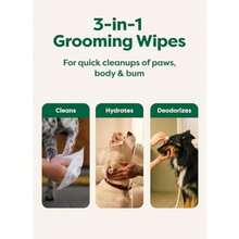 Dog Wipes Hypoallergenic 3-In-1 Cleaning And Hydrating For Grooming Paws Body And Butt Scented 100 Count - 100張濕紙巾 - 查看 5