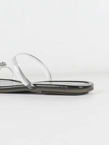 Fashionable New Summer Rhinestone Slip-On Sandals, Elegant French Style - Black - View 5