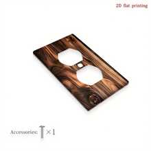 1pc [2D Printed] Wood Grain Texture Art View Wall Plate, Home Switch Socket Cover, No Wiring Required, Easy To Clean - Multicolor - View 12