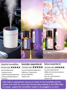 180ml Car Humidifier With Romantic Night Light, Thick Mist & Quiet Operation, Auto Timing, 5 Essential Oil Options, Car Air Freshener, Interior Decor, Suitable For Women, Gift For Valentine's Day, Mother's Day, Birthday, Children's Day, Father's Day, Graduation, Wedding, Housewarming - Cylinder - View 19