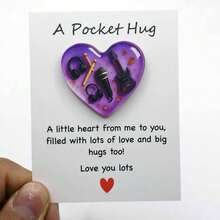 1pc Music Themed Pocket Hug Token, Resin Guitar Microphone Memorabilia With Greeting Card, Inspirational Gift For Music Lovers, Music Festival - View 9