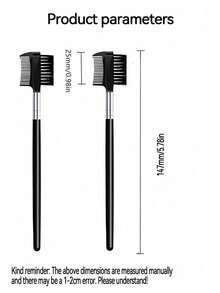 Set de 2 piezas Cepillo de cejas y pestañas 2 en 1, peine de cejas de doble cara, cepillo de pestañas, herramienta de maquillaje para mujeres (negro) - Multicolor - Ver 9