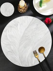 1/120 Stücke, Goldene runde Feder PVC Tischsets, wasserdicht & ölbeständig dekorative Matten, waschbarer Tischschutz, geruchlose rutschfeste Tischmatten, geeignet für Restaurants, Cafés, Pensionen, perfekt für Feiertage, Partys, Zusammenkünfte, Geburtstage, Hochzeiten, Abendessen. - Verschiedenfarbig - Übersicht 10