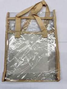 1个大容量PVC文件袋，双层设计，可手提或肩背，适用于办公用品、考试资料和学习用品。 - 彩色 - 查看 9