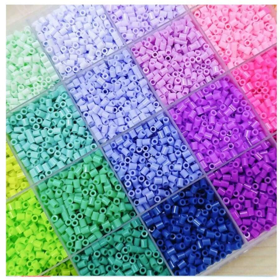 24 Colors/12000pcs, 2.6mm Fuse Beads Creative Small Hole Beads Refill Pack, Fuse Beads Handmade Pixel Art DIY Puzzle 3D Puzzle DIY Ironing Beads Handmade Craft, Professional Tools Required - Multicolor-3 - View 1