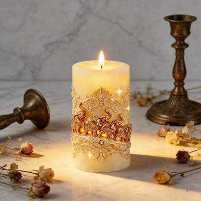 Khuôn silicon hình voi 7 đầu may mắn, khuôn nến hình voi 3D tuyệt đẹp, dùng cho nến, đồ thủ công bằng nhựa và trang trí nhà cửa cao cấp.