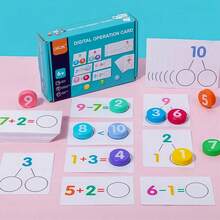 Tarjetas didácticas de aritmética para la primera infancia sobre sumas y restas, con diversos tipos de problemas básicos, perfectas para el aprendizaje temprano y fines educativos. - Multicolor - Ver 4