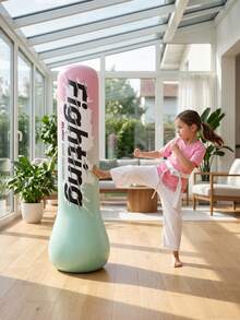 1 Túi đấm bốc bơm hơi PVC dày, Túi đấm bốc giảm căng thẳng tập thể dục tại nhà Thiết bị thể thao - Hồng - Xem 3