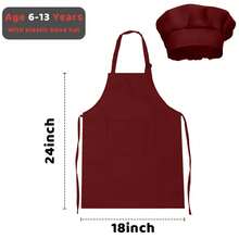 Children's Apron And Chef Hat Set (1pc), Unisex Kids Apron With 2 Pockets, Adjustable, Children's Painting Apron, Suitable For Cooking, Classroom, Baking, Painting, Crafts, BBQ Activities, DIY, Party, 6-13 Years Old - Multicolor - View 20