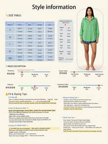 一件女士休闲、宽松、舒适的长袖条纹纽扣衬衫，适合通勤、日常穿着、春季旅行、咖啡约会、户外派对、返校、度假等场合，粉色 - 粉色 - 查看 7