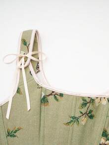 Áo camisole nữ mùa hè họa tiết hoa jacquard, thắt dây, vạt bất đối xứng, kiểu dáng thanh lịch, thích hợp cho tiệc năm mới, ngày Valentine, các dịp lễ hội, áo corset, áo đi chơi. - Nhiều màu - Xem 4