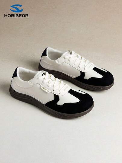 HOBIBEAR Zapatillas retro cómodas en blanco y negro para mujer, con empeine transpirable y suela suave, zapatos casuales versátiles para múltiples ocasiones