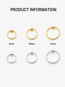 1 chiếc khuyên rốn xoắn bằng bạc 925, trang sức xỏ rốn hình cầu vàng và bạc dành cho phụ nữ và bé gái. - vòng rốn - Xem 2