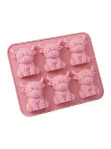 1 pieza Molde de silicona para hielo con forma de vaca de las tierras altas, molde de silicona para hielo con forma de vaca de las tierras altas de dibujos animados, molde de silicona para bolas de hielo con forma de vaca linda, máquina de hielo portátil, diseño de 6 cavidades, molde de bolas de hielo de fácil liberación, herramienta para hacer hielo DIY, adecuado para refrigeradores pequeños del hogar, puede hacer lindos cubos de hielo 3D con forma de vaca de las tierras altas, esencial para vacaciones, bandeja de hielo, accesorio de cocina, molde DIY de dibujos animados, molde de hielo, adecuado para el verano - Multicolor - Ver 7