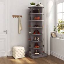 360° Rotating Shoe Rack In Grey, 7 Shelves, With Capacity For Up To 28 Shoes. - Grey - View 4