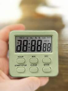 1 chiếc đồng hồ bấm giờ nhà bếp kỹ thuật số đa chức năng tích hợp báo thức - Hiển thị đếm ngược/24 giờ, chức năng bộ nhớ, màn hình LCD lớn, lắp đặt nam châm/chân đế, thích hợp cho nấu ăn, làm bánh, học tập và tập thể dục, không bao gồm pin. - màu xanh lá - Xem 4