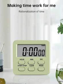 1 chiếc đồng hồ bấm giờ nhà bếp kỹ thuật số đa chức năng tích hợp báo thức - Hiển thị đếm ngược/24 giờ, chức năng bộ nhớ, màn hình LCD lớn, lắp đặt nam châm/chân đế, thích hợp cho nấu ăn, làm bánh, học tập và tập thể dục, không bao gồm pin. - màu xanh lá - Xem 10