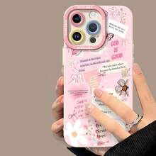 Arte de mariposas con citas cristianas rosas y escriturasfunda de teléfono Fundas compatibles con ,Apple,VIVO,OPPO,,, y Honor.Fabricadas en silicona TPU,ofrecen protección contra golpes y caídas. - Blanco - Ver 4