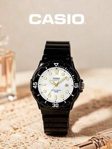 Casio Women's Contrast Diver Watch LRW-200H-7E1 Black Resin Women White Luminous Dot Dial Round Wristwatch Date 100M Waterproof – Sharp Two-Tone Sport Edge for Gym Streetwear Outdoor Training Cool Gift for Active Girls - 白色 - 查看 8
