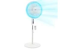 Vie Air 16 Inch 3 Speed Oscillating Stand Fan With Remote Control In White - White - View 1