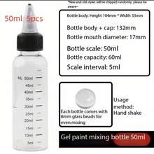 Botellas de almacenamiento de plástico transparente de 30ml/60ml/100ml/250ml con escalas, botellas para mezclar pegamento y pintura de modelos - Ver 17