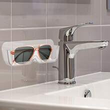 2/4pcs Transparent Eyeglasses Storage Rack, Wall-Mounted Fashion Glasses Display Stand, Home Glasses Holder/Rack, Suitable For Home Decor, Bathroom Storage - Clear - View 6