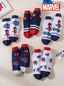10/5/1 Đôi tất Marvel, tất dài đến bắp chân kiểu hoạt hình Người Nhện dành cho trẻ em, thoáng khí, thấm hút mồ hôi, thoải mái, đa năng, họa tiết hoạt hình thời trang, phù hợp cho học sinh, trẻ em, làm quà tặng và mặc hàng ngày, mùa xuân/hè - Nhiều màu - Xem 14