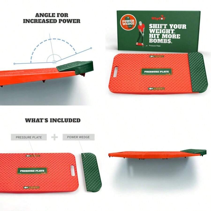 WHYGOLF - Placa de presión para mejorar el juego de golf tabla de equilibrio de cambio de peso ayuda para la enseñanza y entrenamiento de golf para equipos de práctica de club - naranja verde Orange Green - Ver 1