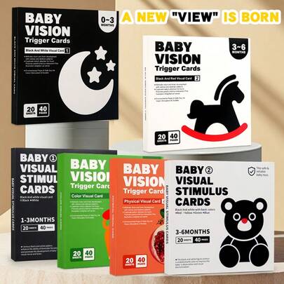 Children's Visual Tracking Training Cards And Visual Stimulation Cards, Baby Visual Stimulation Black And White Cards, Early Education Training Cards, Used For High Contrast Children's Visual Stimulation, Learning Card Gifts