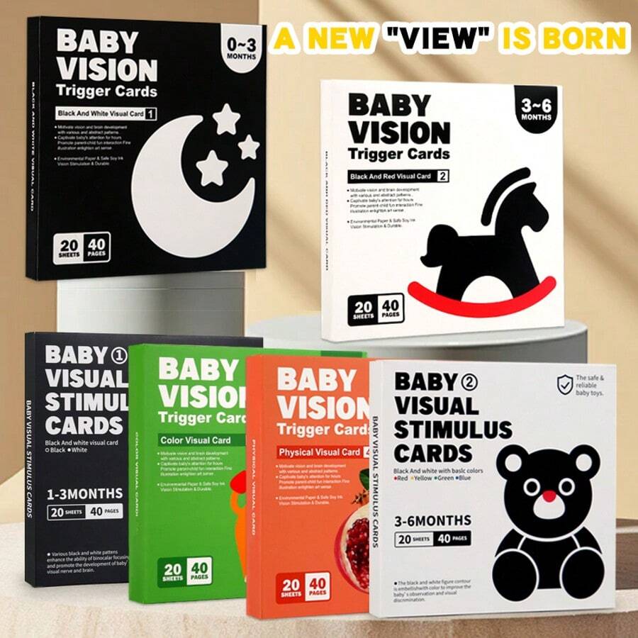 Children's Visual Tracking Training Cards And Visual Stimulation Cards, Baby Visual Stimulation Black And White Cards, Early Education Training Cards, Used For High Contrast Children's Visual Stimulation, Learning Card Gifts