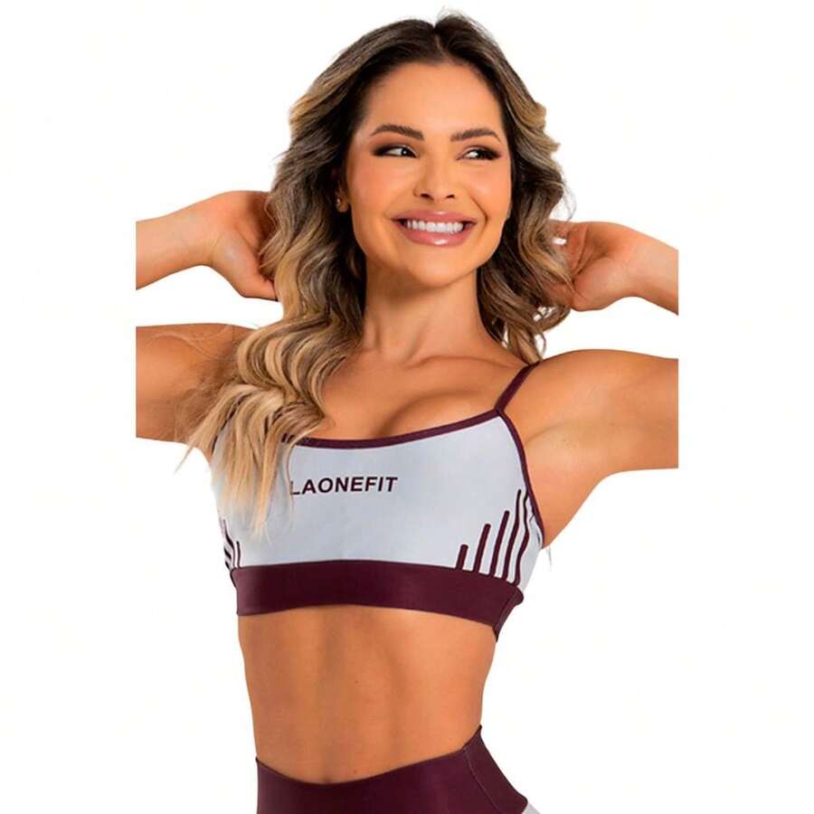 Top Feminino Academia Blackout Alta Sustentação Forro Duplo Zero Transparência GLORIOSA - LAONEFIT