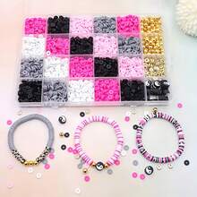 Kit de fabricación de joyas DIY, set de cuentas de arcilla polimérica de colores - Crea brazaletes de la amistad únicos de Yin Yang y Bagua, collares, cuentas decorativas, adecuado para la fabricación de joyas, manualidades, decoraciones de fiesta, collares y pulseras DIY - -2412142 - Ver 5
