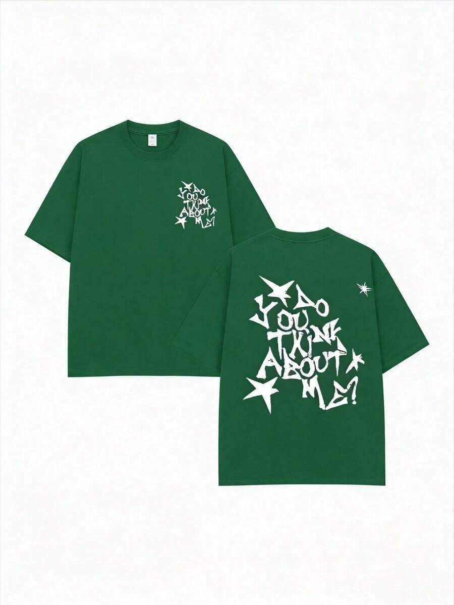 NSQK AOOU TNK Retro Short-Sleeve T-Shirt: Loose-Fitting T-Shirt With A Retro Street Style Print, Short Sleeves, Crew Neck, Machine Washable, Casual Hip-Hop Top, Suitable For Year-Round Wear, Machine Washable Japanese Shadow Hedgehog Print, Standard Size, Ready To Wear, Casual And Stylish Crew Neck T-Shirt, A Great Gift For Friends. 100% Cotton - 綠色 - 查看 1